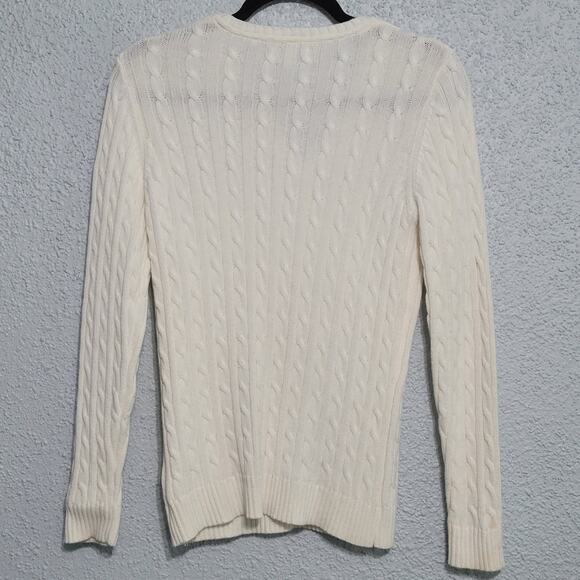 Croft & Barrow Womens Cable Knit Sweater Size L University Holiday Prep Academia - Picture 2 of 8